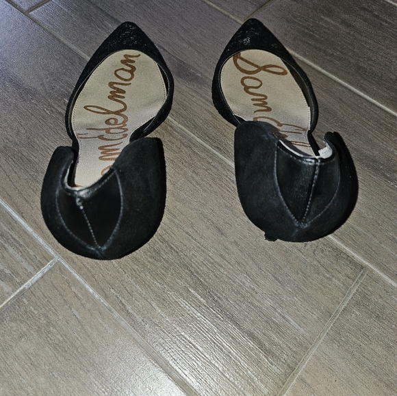 Sam Edelman Opal d'orsay Lace Suede Detail Pointed Toe Leather Heels 10 - Picture 7 of 8